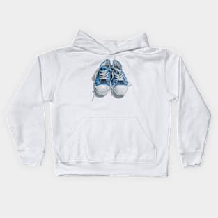 Blue Canvas Shoes Kids Hoodie